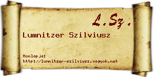 Lumnitzer Szilviusz névjegykártya